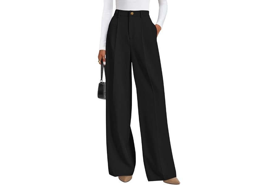 How to style Double-Lined Square-Neck Bodysuit for that effortless late-night transition — PRETTYGARDEN Womens Wide Leg Dress Pants 2026 Business Casual Flowy Work Palazzo Pants High Waisted Slacks Trousers