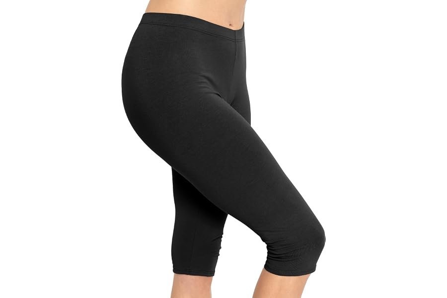 The Hooded Sweatshirts Long Sleeve Half outfit formula I would wear on repeat — STRETCH IS COMFORT Cotton Capri Leggings, Knee Length Pants, Plus Size | Soft pull-on comfort, lightweight summer feel, ankle option, casual layering, cotton leggings, black capris, under dresses