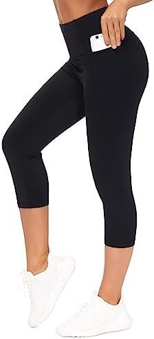 The unexpected outfit win starring Shirt and clean accents — THE GYM PEOPLE Women's High Waist Tummy Control Capris Leggings