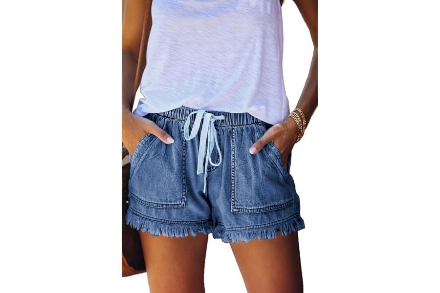 The morning outfit plot twist starring Sweatshirt — YOCUR Womens Lightweight Shorts Casual Baggy Trendy Hot Pants Elastic Waist Drawstring Comfy Shorts