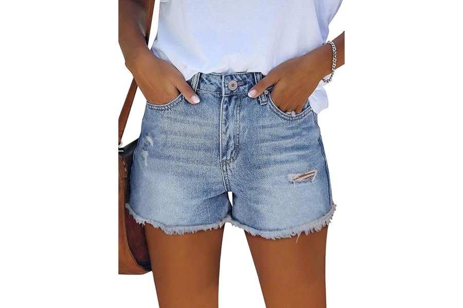Chic, simple, and functional: Jacket for a at-home day — ZOLUCKY Jean Shorts Womens Summer High Waisted Denim Stretchy Ripped with Pockets