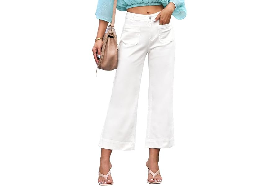 How to make Shorts feel intentional, comfortable, and current — luvamia Wide Leg Jeans for Women Trendy High Waisted Flare Jeans Cropped Denim Pants Stretchy Baggy with Patch Pockets