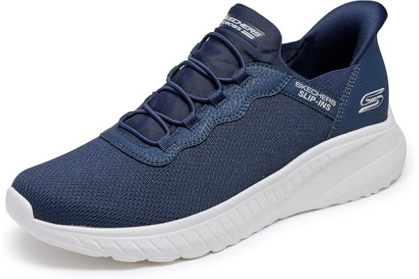 Commuting to the backyard playground: Solid comfort build — Skechers Men's Hands Free Slip-ins Bob's Squad Chaos - Daily Hype Sneaker