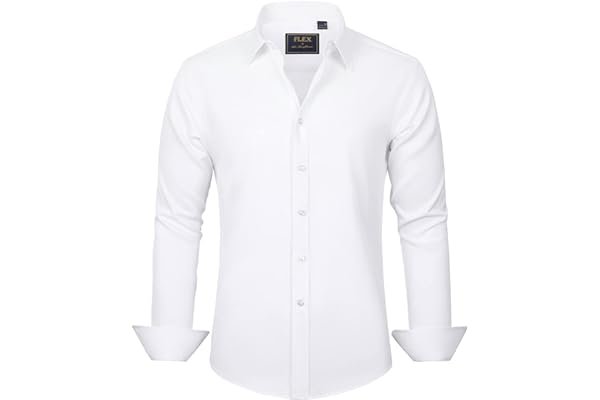 Commuting to the backyard playground: Solid comfort build — J.VER Men's Dress Shirts Solid Long Sleeve Stretch Wrinkle-Free Formal Shirt Business Casual Button Down