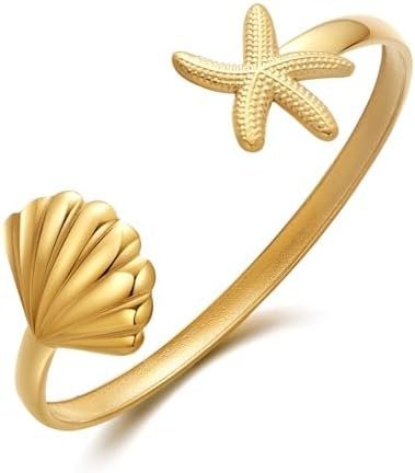 Morning coffee run fit check: Leveling up my comfort ? — TOVABA Chunky 14k Gold Cuff Bracelets for Women - Non Tarnish Teardrop Bangle Multi-layer Cross Wire Open Bracelets