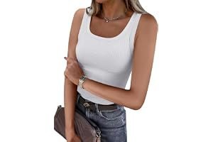 A seamless everyday outfit formula built on Scoop-Neck Tank Top — ANRABESS Womens Sleeveless Scoop Neck Tank Top Ribbed Fitted Summer Basic Slim Cute Tops 2026