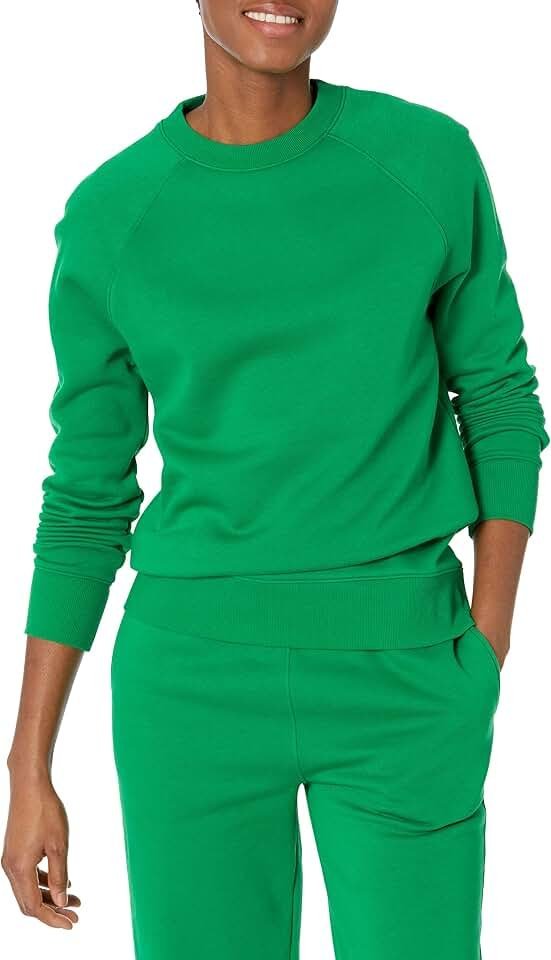 The midday outfit plot twist starring Sweatshirt — Amazon Essentials Women's Relaxed-Fit Crewneck Pullover Long-Sleeve Sweatshirt