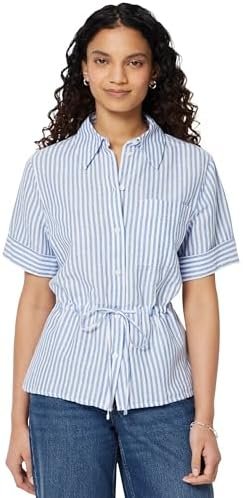 How Shirt turned a simple at-home walk into a wardrobe win — Amazon Essentials Women's Relaxed-Fit Linen Blend Wide Sleeve Shirt with Adjustable Waist