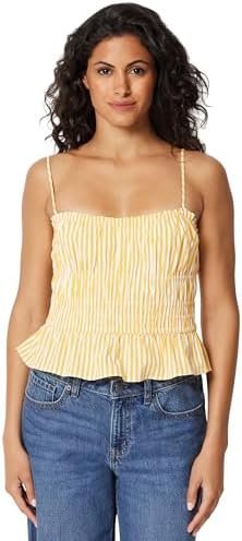 The everyday outfit plot twist starring Tank Top — Amazon Essentials Women's Regular-Fit Smocked Cotton Stretch Poplin Tank