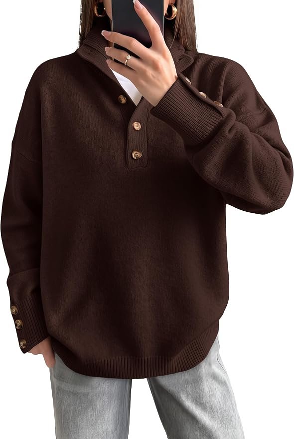 Top and Shorts versus my very unorganized schedule — Anrabess Women's Long Sleeve Striped Henley Fall Sweater