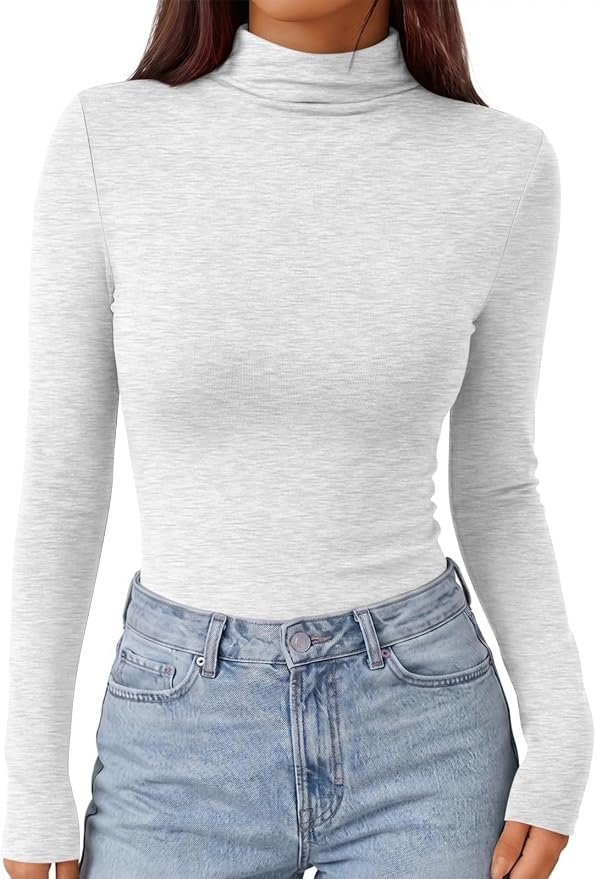 Finding the perfect balance with Shirt under the sunset sun — Automet Womens Long Sleeve Turtleneck Tshirt Fall Mock Tops
