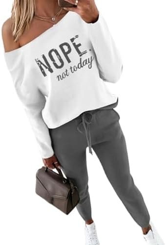 The everyday styling trick: letting Off-The-Shoulder Pants set the visual tone — CHICME Women Tracksuit Fall 2 piece Outfits Off The Shoulder Long Sleeve Tops and Pants Set Travel Outfits