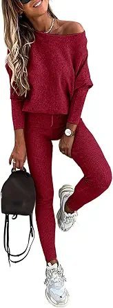 Pants, everyday light, and an outfit with a suspiciously full calendar — CHICME 2 Piece Lounge Outfit Long Sleeve Knit Pullover Tops Drawstring Pants Set Tracksuit Sweatsuit
