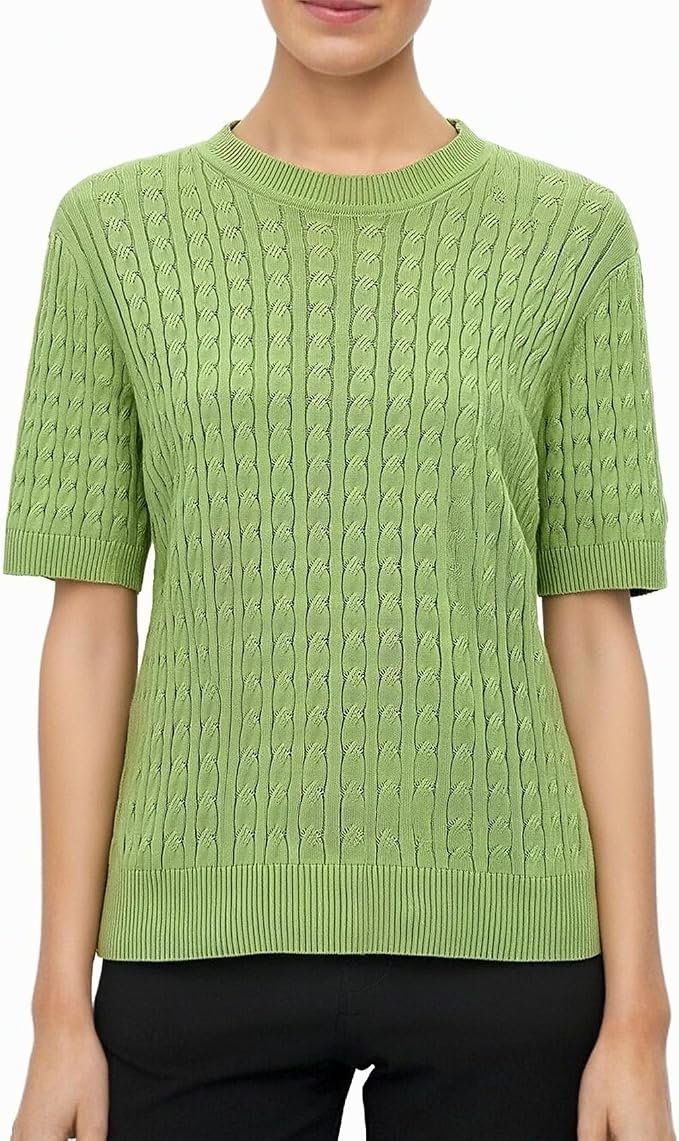 The at-home wardrobe storyline featuring Lightweight T-Shirt — Ckikiou Lightweight Ribbed Knitted Short Sleeve Sweater T-Shirt for Women Spring Summer Casual Crewneck Silky Tee Shirt