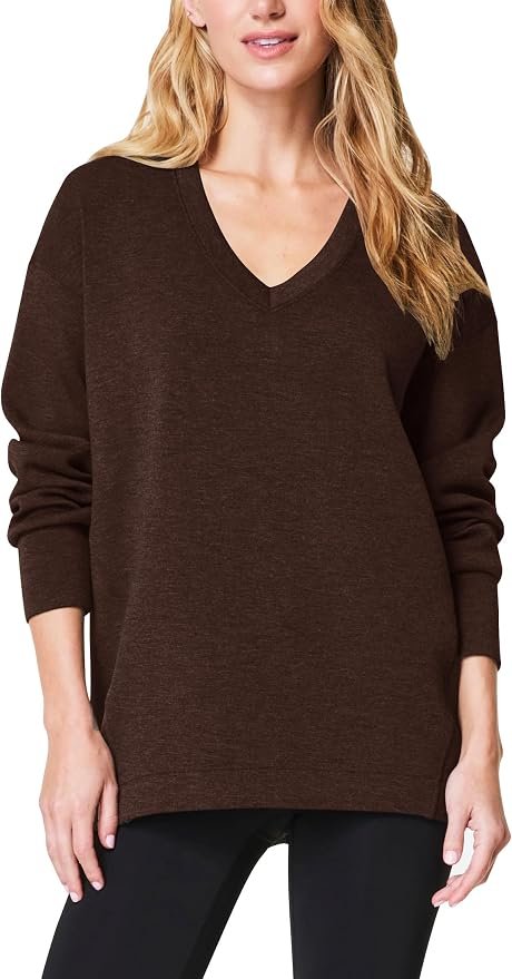 The schedule said casual; Sweatshirt heard camera-ready — Cocomarts Womens V Neck Sweatshirts Long Sleeve Casual Shirts Pullover Comfy Tunic Tops 2026 Fall Fashion Outfits Clothes
