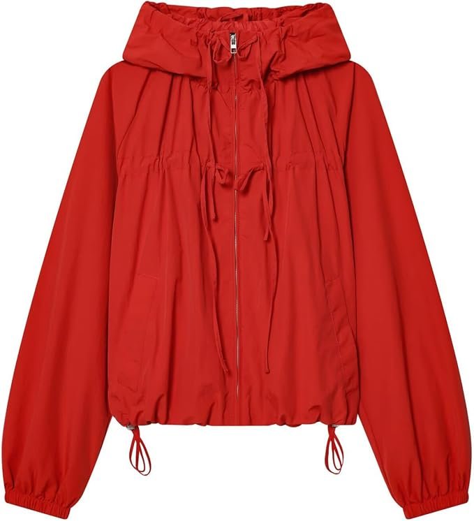 My closet laughed first at this Lightweight Hooded Jacket — Cufezn Women's Windbreaker Jacket Lightweight Oversized Hooded Jackets Fall