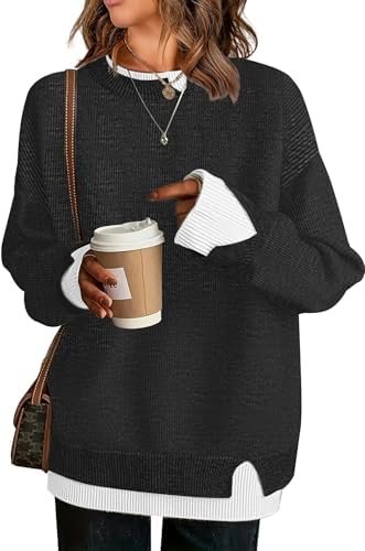 Soft textures, clean lines: Top in the sunset light — ETCYY Womens Sweaters School Teacher Outfits Fall Clothes Cowboy Chic Knit Cozy Fall Fashion 2026 Winter Oversized Sweater