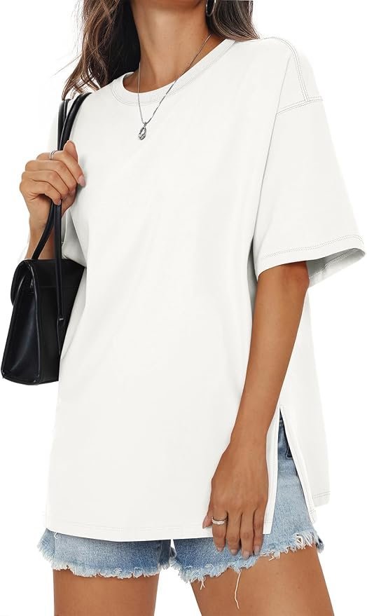 What made T-Shirt work for this late-night look — EasyGala Womens Cotton Oversized T Shirts Short Sleeve Loose Fit Tops