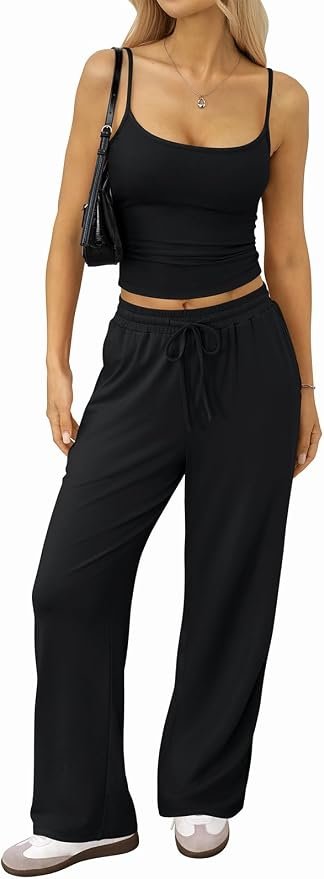 Today's main event is Cropped Wide-Leg Pants — EasyGala Womens 2 Piece Lounge Sets Crop Camisole Tops & Wide Leg Pants
