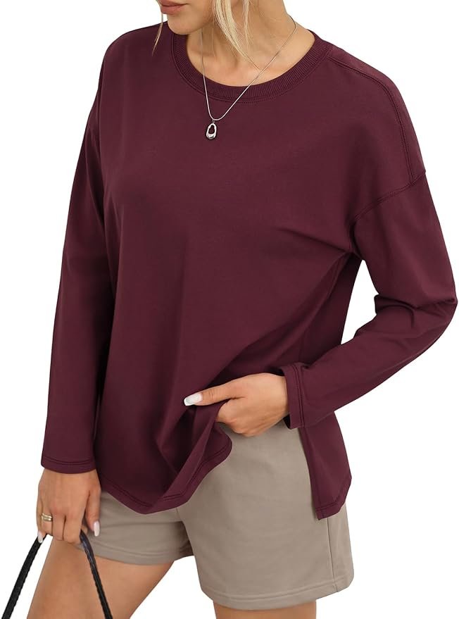 Shirt walked into a closet and raised the bar — EasyGala Womens Cotton Oversized Long Sleeve Shirts Loose Fit Basic Tops
