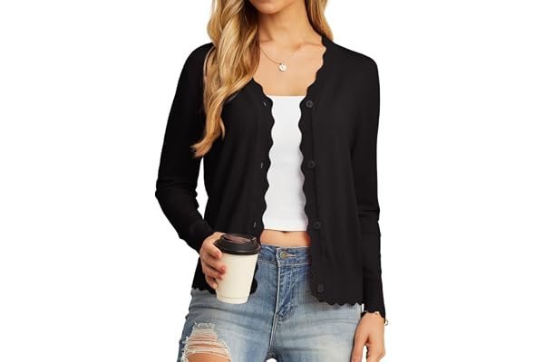 I planned one quick on-the-go stop. Cardigan had other ideas. — GRECERELLE Women's Long Sleeve V-Neck Button Down Cardigan Knit Shrugs Sweater
