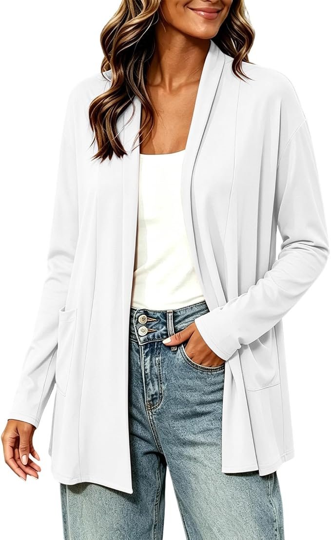 The weather changed; Jacket stayed ready — Jxsoyen Cardigan Sweaters for Women Open Front Long Cardigan