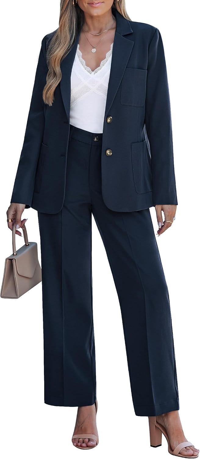 Why Blazer is the ultimate foundation for sunset styling — Luvamia Pants Suits for Women Dressy 2 Piece Set Business Casual Outfit Professional Long Sleeve Office Work Blazer Sets