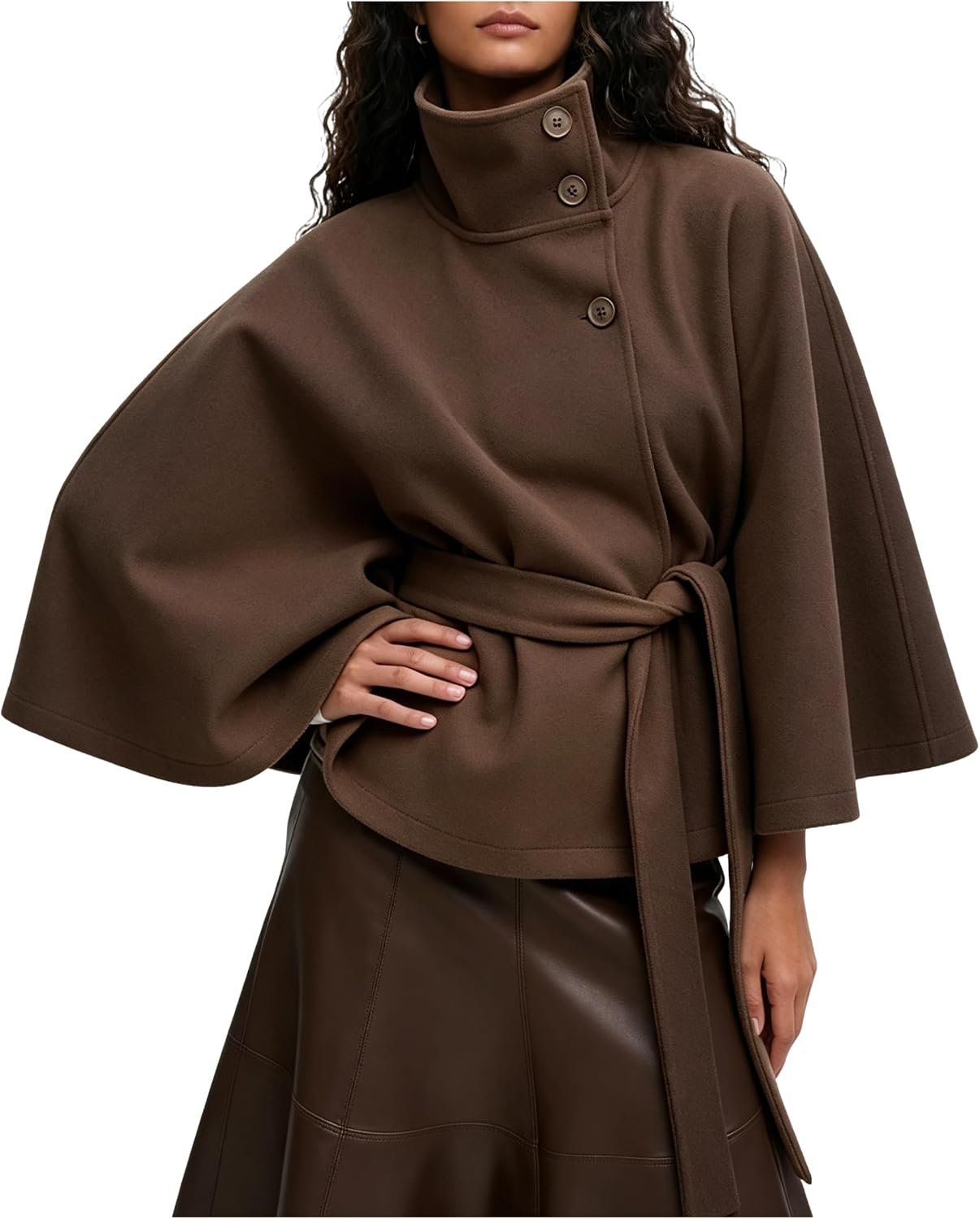 Styling Jacket without overcomplicating the rest of the look — Opcakm Women's Batwing Sleeve Poncho Coat Winter Cape Jacket
