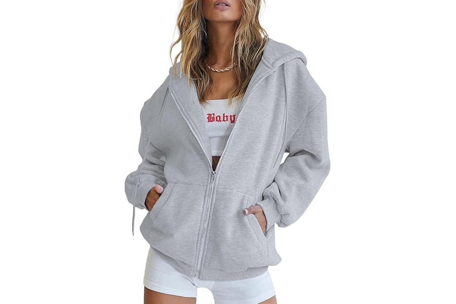 The everyday outfit plot twist starring Sweatshirt — PRETTYGARDEN Women's 2026 Spring Zip Up Y2K Hoodies Casual Long Sleeve Sweatshirts Fall Winter Track Jackets with Pockets
