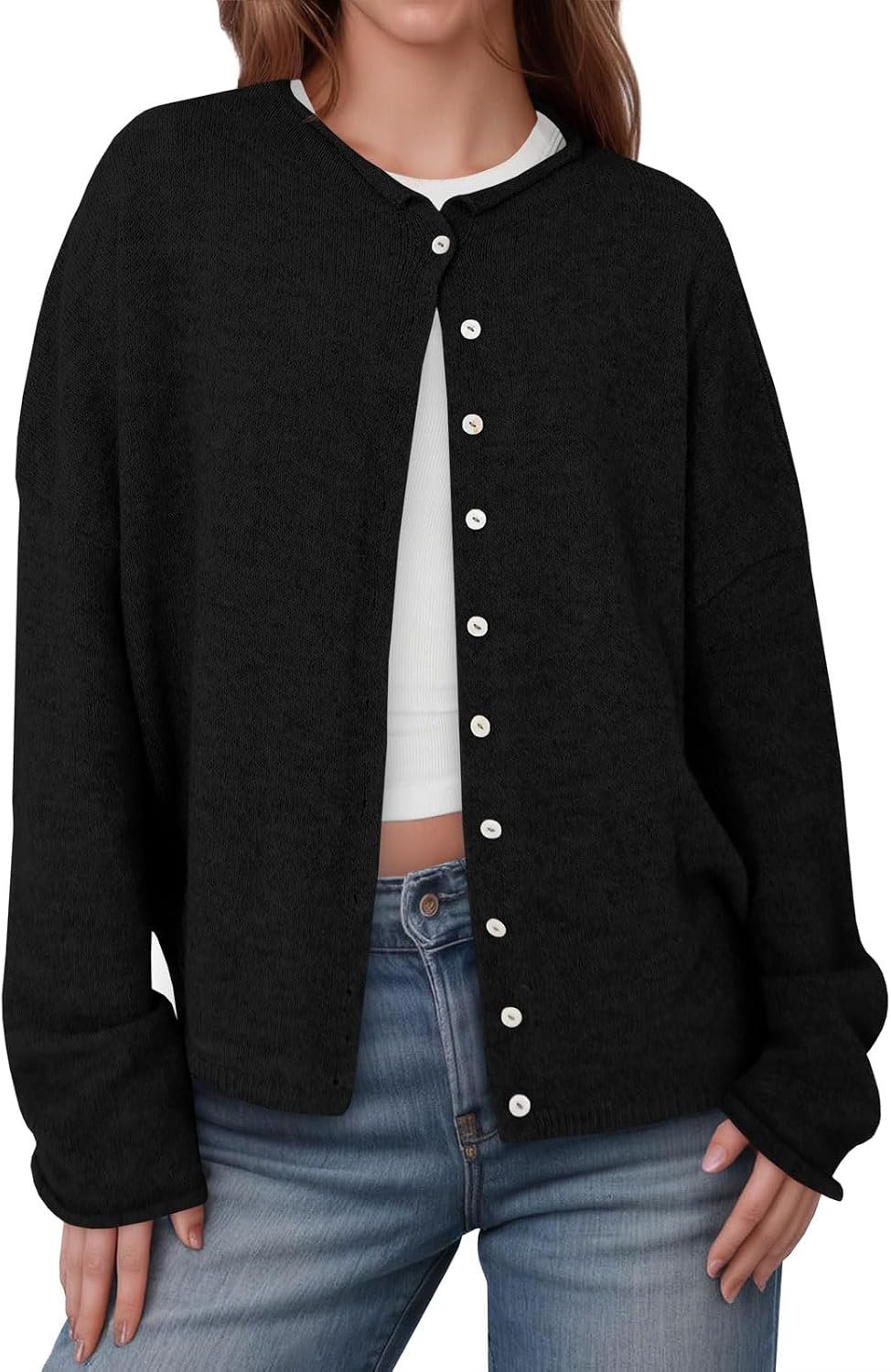 Why Lightweight Jacket is officially taking over my midday capsule wardrobe — Saodimallsu Womens Button Up Long Sleeve Lightweight Knit Cardigan