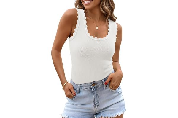 Square-Neck Tank Top understood the assignment before I did — Saodimallsu Womens Ribbed Knit Tank Top Summer Sleeveless Square Neck Casual Basic Slimming Sweater Vest Tops