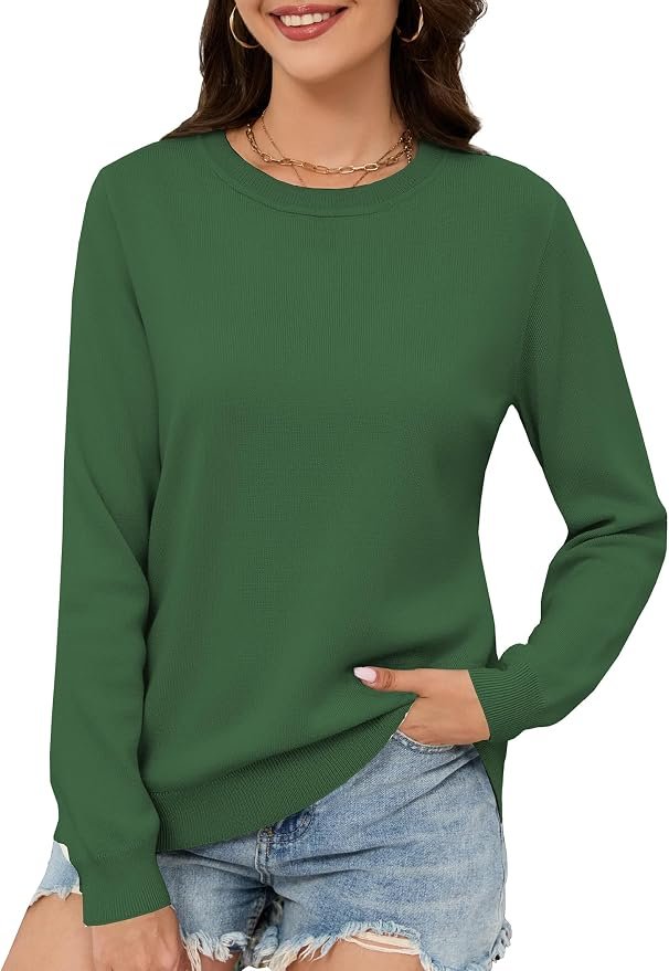 Lightweight Top earned the front spot in this fit check — Senert Women's Classic Fall Sweaters, Soft Basic Lightweight Long Sleeve Pullover