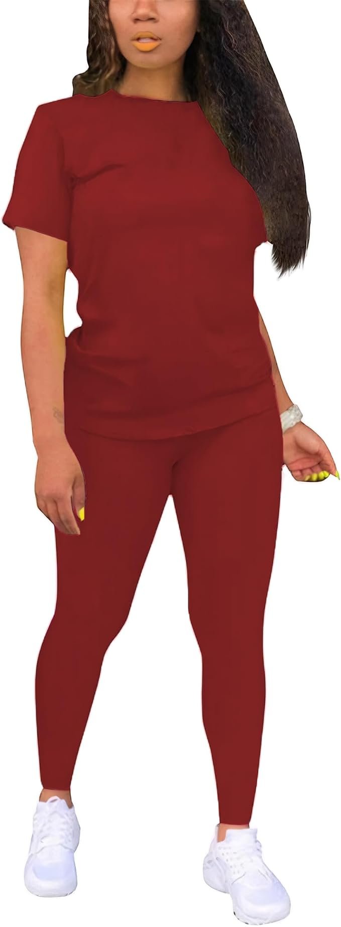 Wind advisory: Pants may steal the scene — Toponsky Women Two Piece Workout Outfits Sports Long-Pants & Short-Top Sets