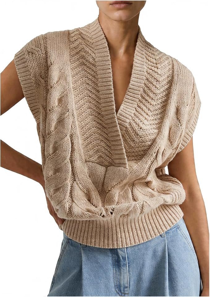 Jacket have more plans than I do — Truwelby Women's Knit Sweater Vest V Neck Sleeveless Pullover Top 2026