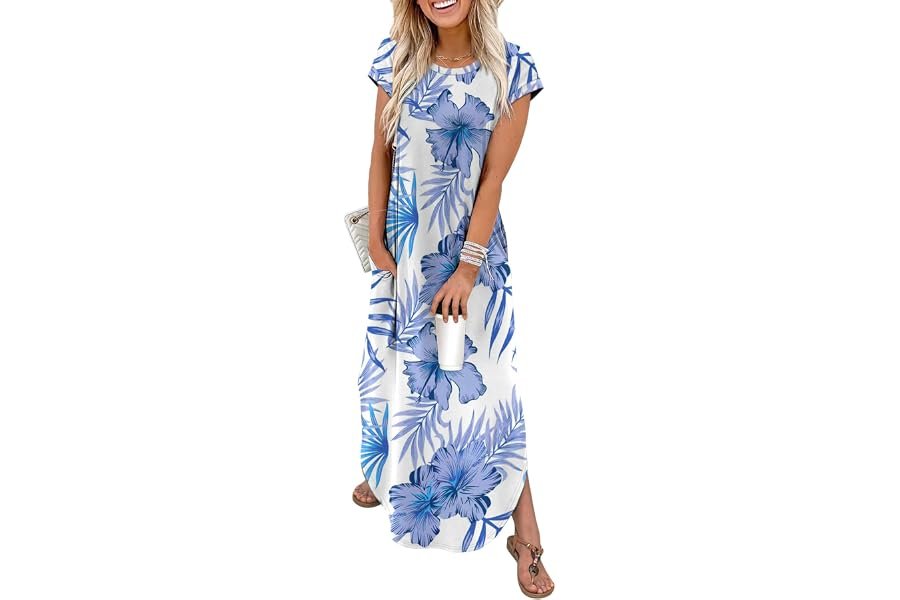 A quick everyday check-in: Dress style notes — WIHOLL Summer Dresses Cap Sleeve Crewneck Maxi Long Casual Dress with Pockets Beach Vacation Sundresses 2026 Trendy