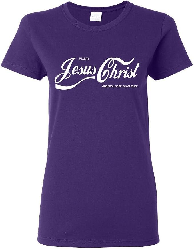 How T-Shirt turned a simple at-home walk into a wardrobe win — Wild Bobby Enjoy Jesus Christ Parody Shirt Thou Shalt Never Thirst, Funny Christian Inspirational T Shirt for Womens