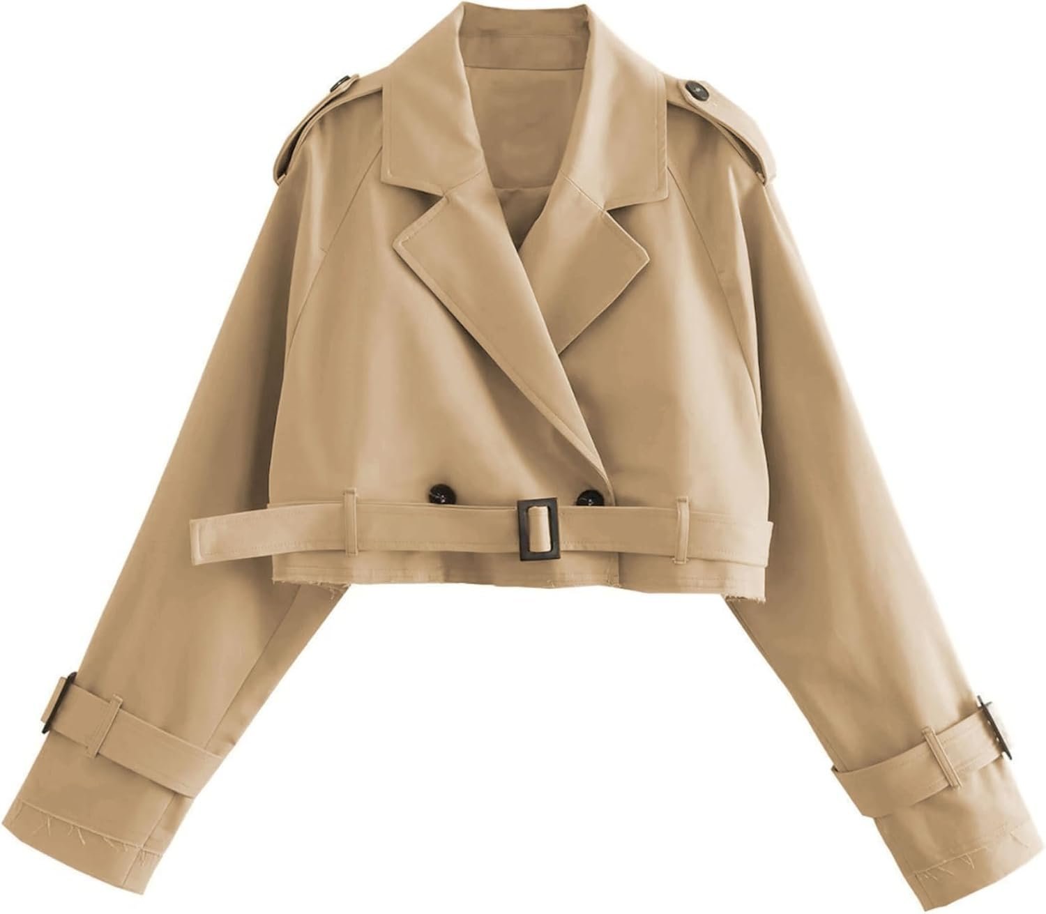 Why Cropped Jacket is officially taking over my golden-hour capsule wardrobe — Xiaoxuemeng Women's Cropped Trench Coat Casual Double Breasted Short Jacket