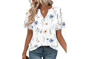 Upgrading the classic on-the-go uniform with Shorts — Zeagoo Womens Tops Short Sleeve V Neck Tee Shirts Cute Dressy Casual Clothing Business Work Blouse