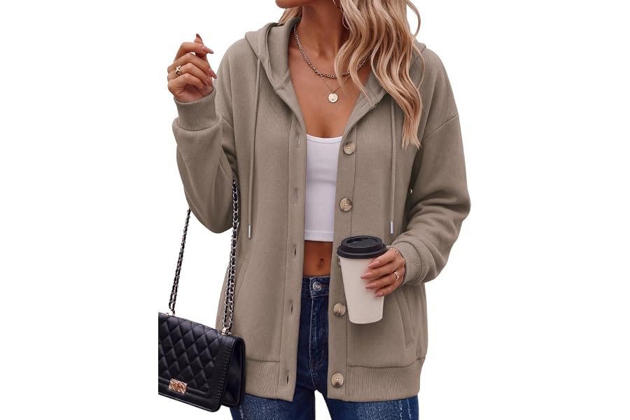 How Hooded Sweatshirt turned a simple on-the-go walk into a wardrobe win — Zeagoo Hoodie for Women Hooded Sweatshirt Button Hoodies With Pockets Comfy Fleece Jackets 2026 Fashion S-3XL