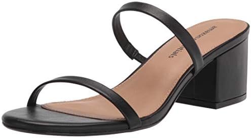 The casual-chic formula: Dress for a relaxed everyday scene — Amazon Essentials Women's Thin Two Strap Block Heel Sandals with Memory Foam Insole, Non-Slip