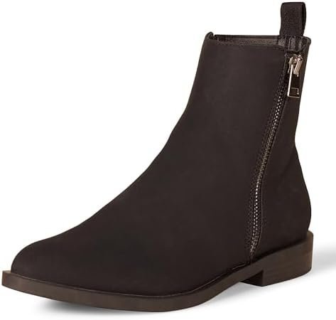 The curated on-the-go edit: featuring Cardigan and Boots — Amazon Essentials Women's Exterior Zip Flat Ankle Boot