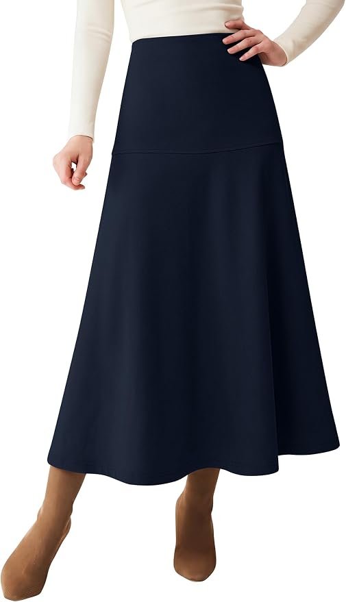 No loose threads in this Sweatshirt argument — Anrabess Women's A Line High Waist Midi Skirt