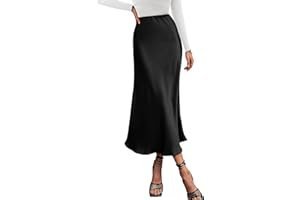 Top and High-Rise Skirt: A visual study in effortless proportions — BTFBM 2026 Summer Womens Skirts Silk Elegant High Waist Flowy Long Satin A-Line Midi Skirt Cocktail Wedding Party