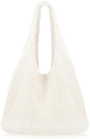Minimalist styling rules: Shorts taking center stage — COOKOOKY Crochet Beach Tote bag Summer Beach Bag for Women Aesthetic Mesh Tote Bag Hippie Bag Knit Bag