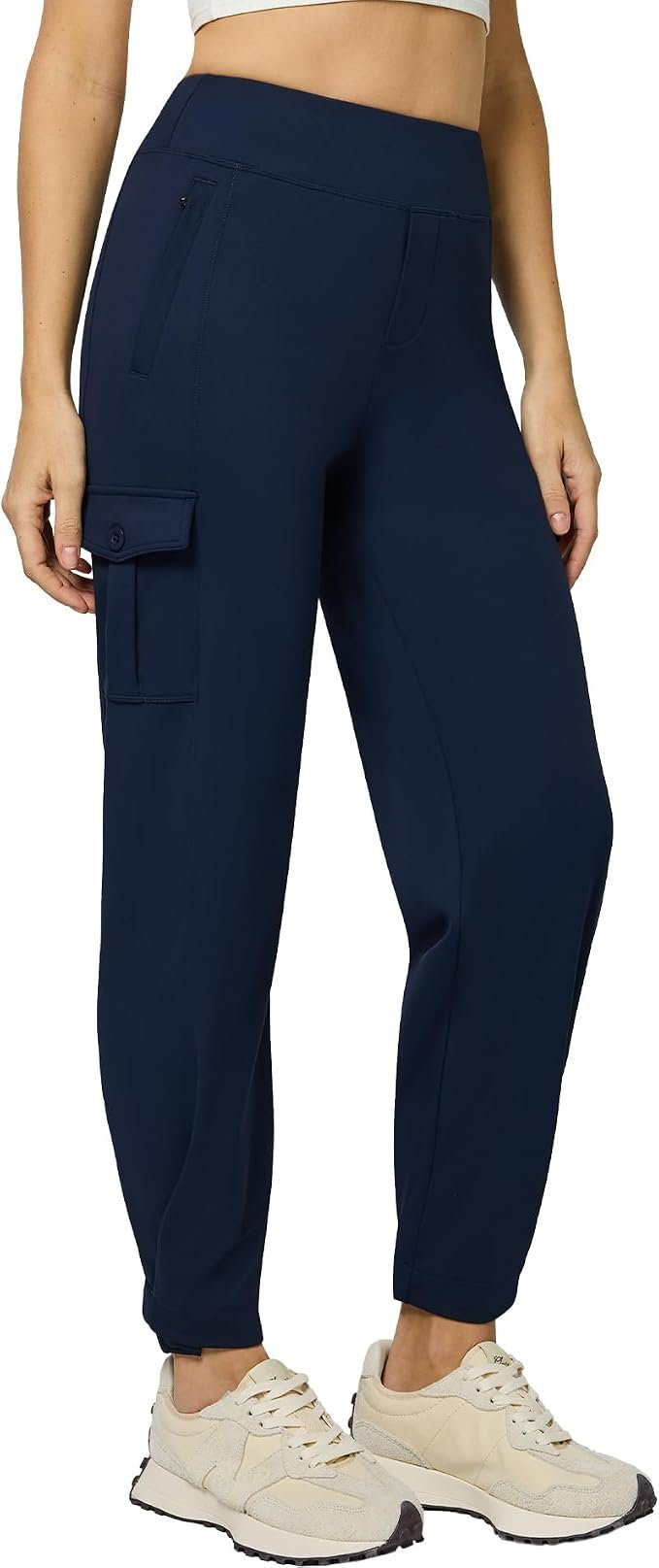 Seams like Jacket won today — Casei Womens Cargo Pants, Wide Leg Yoga Pants High Waist Stretch Casual Pants with Pockets Business Travel Work