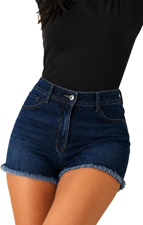 The five-minute outfit built around Square-Neck Tank Top — Doraviie Women's High Waisted Denim Shorts, Relaxed Thigh Fit with Deep Pockets