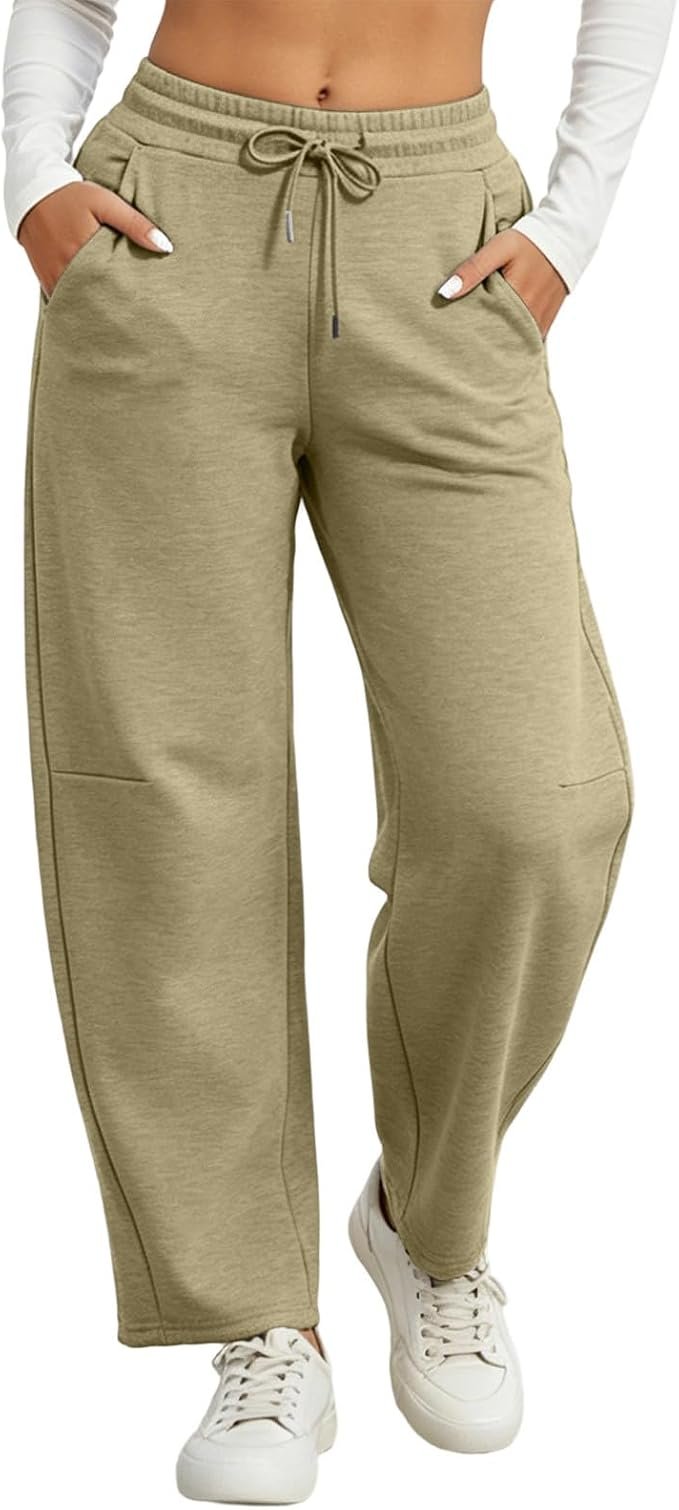 Sweatshirt and Pants made getting dressed suspiciously easy — DrinTran Barrel Sweatpants Women,Womens Barrel Pants
