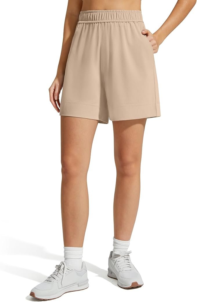 One outfit question, answered by Double-Lined Tank Top — G4Free Strowen Casual Shorts for Women 4'' - Elastic Waist Lightweight Quick Dry Athletic Shorts with Pockets