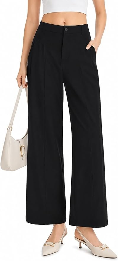 Closet called. Sweatshirt picked up — Orolay Women's Straight Leg Dress Pants High Waisted Work Pants Casual Trousers Office Wrinkle-Free Slacks with Pockets