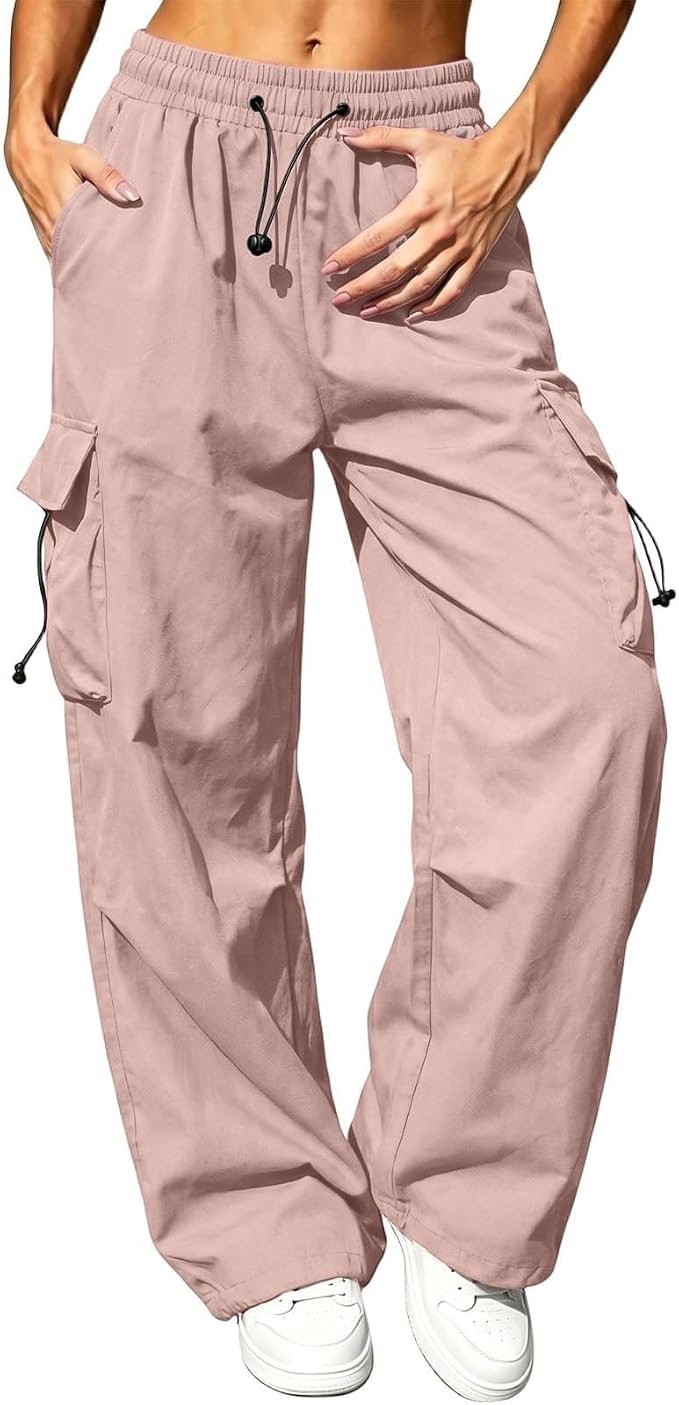 Shorts are the reason this look works — Otsant Cargo Pants Women Lightweight Wide Leg Hiking Travel Cargo Pants